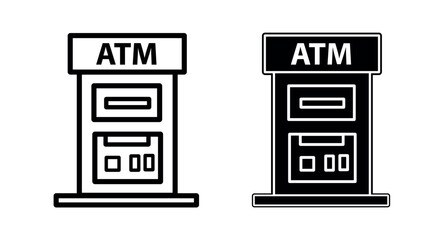 ATM icon. ATM machine for banking png and vector illustration on transparent background