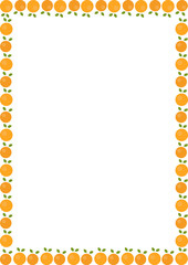 Tangerine fruit frame. Oranges simple sweet fruits vector border. Vector illustration for any design