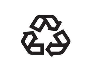 Clean eco recycle icon in stylish line design