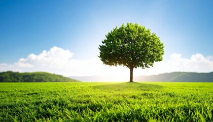 Obraz premium green tree symbolizing environmental conservation and sustainability