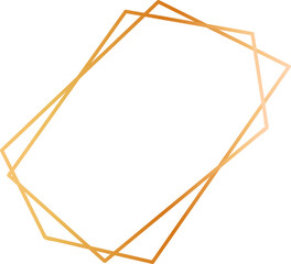Golden double geometric frame creating an elegant decorative border with a white background, perfect for invitations, cards, or any design project requiring a touch of sophistication