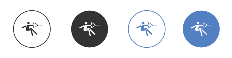 Wakeboarding icon. Vector illustration, flat design.