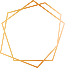 Golden geometric frame creating an elegant and decorative border with a white background, perfect for invitations, cards, or any design project