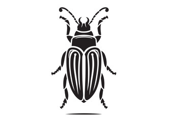 beetle logo silhouette vector, silhouette illustration of a beetle, stag beetle logo silhouette vector, animal silhouette winged beetle, beetle insect logo silhouettes vector on a white background