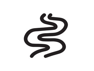 River stream icon in clean and flowing line art