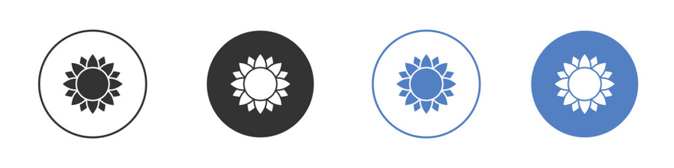 Sunflower icon. Vector illustration, flat design.