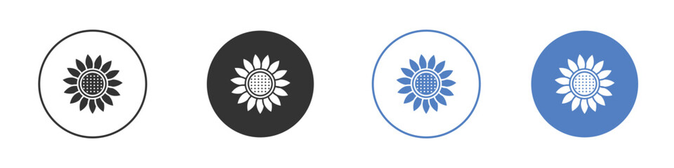 Sunflower icon. Vector illustration, flat design.