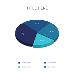 3d Vector Pie Chart 4 steps