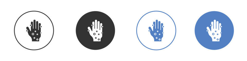Rash hand icon. Vector illustration, flat design.