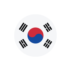 South Korea flag round button vector. South Korea national flag icon badge for independence day celebration PNG on transparent background.