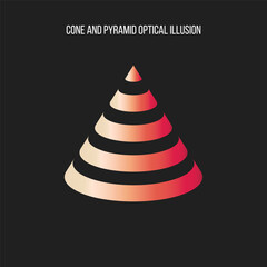 Cone and Pyramid Optical Illusion