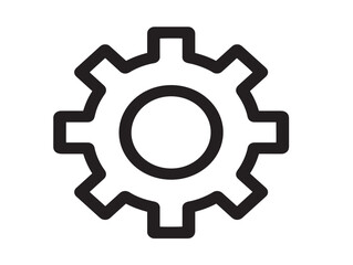 Gear icon symbolizing clean minimalist settings interface