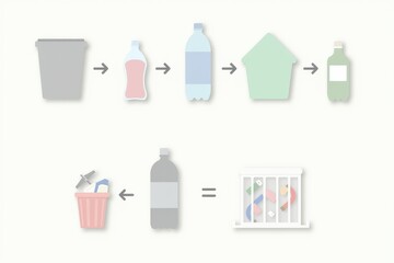 Recycling Guide Infographic Flat Lay Waste Items