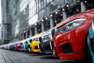 Obraz premium Colorful urban cars