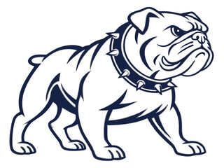 Fototapeta premium Powerful Bulldog Mascot with Spiked Collar