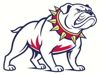Obraz premium Powerful Bulldog Mascot with Spiked Collar