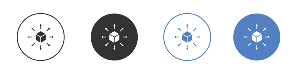 Distribution box icon. Vector illustration, flat design.