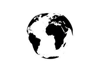 Global Perspective: A Black and White Illustration of the Earth