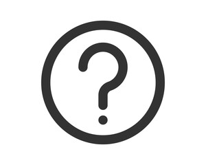 Simple question mark icon inside a circle. Concept for uncertainty, inquiry, or help. Suitable for website elements, infographics, or presentations. Clean, modern design.