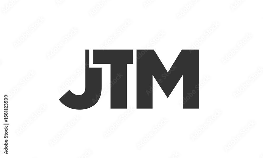 Fototapete JTM logo design template with strong and modern bold text. Initial based vector logotype featuring simple and minimal typography. Trendy company identity.