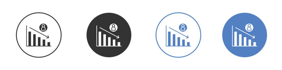 Attrition icon. Vector illustration, flat design.