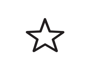 Star rating icon with precise vector line detail