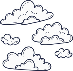 Retro cartoon clouds