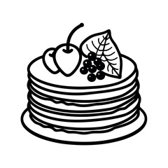 A Stack Of Pancakes Topped With A Few Simple Berries