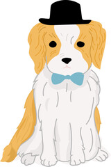Dog with Bowler Hat – Cute Cartoon Fashion Dog Vector