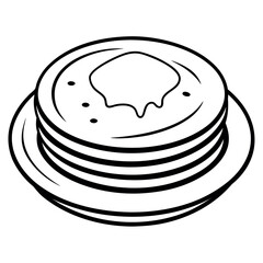 Perfect Golden Brown Pancake Isolated Top View Breakfast Food