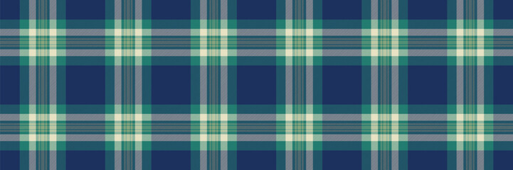 Obraz premium Elegant navy, teal, and cream plaid pattern. Perfect for textile design, website backgrounds, or fashion projects. This classic yet modern texture evokes feelings of sophistication and comfort.