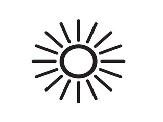 Sun and rays icon with elegant vector lines
