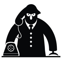 silhouette Phone scam on white background