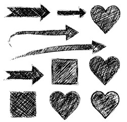 set of hand drawn arrows