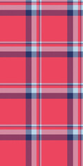 Vibrant coral pink plaid pattern with navy and light blue accents.  Perfect for textile design, fashion, website backgrounds, or scrapbooking.