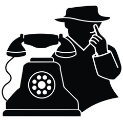 silhouette Phone scam on white background