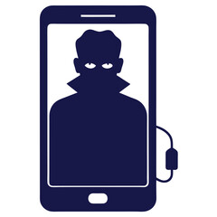 silhouette Phone scam on white background