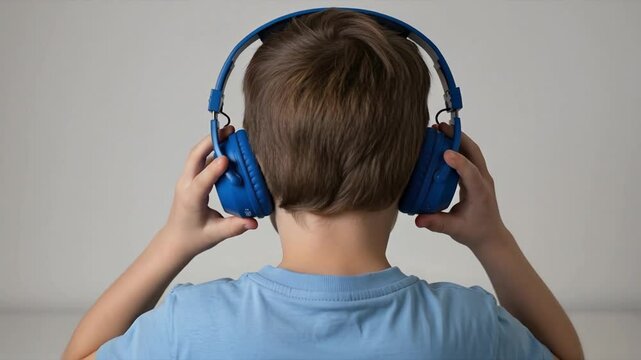 Autistic Child Boy Facing Wall Covering Ears Video Footage Scene Representing Sensory Overload and Isolation