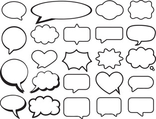 Collection of Cartoon Speech Bubbles in Various Shapes