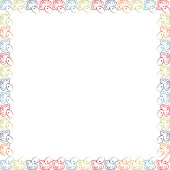 Octopus frame. Cute cartoon sea life 2d illustration with empty space for your text. Baby shower design