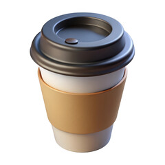 3d coffee cup isolated on transparent background