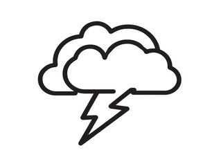 Minimal storm vector featuring thunderbolt and cloud