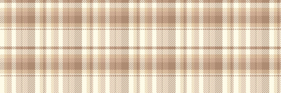 Subtle beige and brown plaid pattern.  Perfect for textile design, website backgrounds, or autumnal themed projects. Evokes warmth, comfort, and a rustic aesthetic.