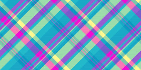 Vibrant plaid pattern with intersecting stripes. Playful and modern, excellent for backgrounds, textiles, or creative projects needing a colorful, dynamic texture.