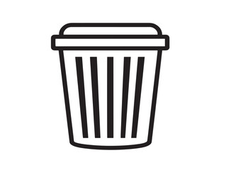 Trash bin symbol icon in modern linear style