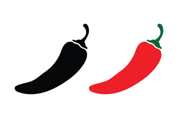 red hot chili pepper icon vector, hot paprika icon vector isolated on white background