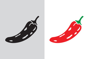 red hot chili pepper icon vector art illustration, hot chili paprika icon vector