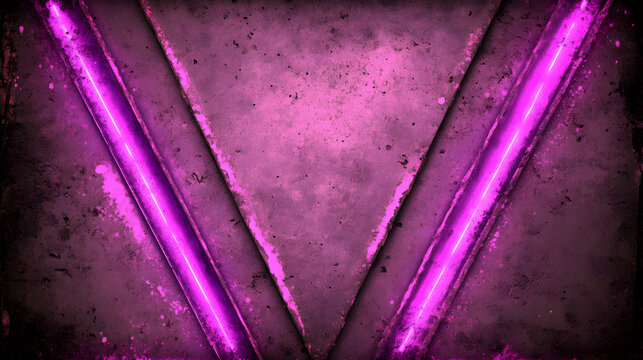 Two parallel purple neon lights on a dark textured background