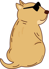 Sitting Dog from Behind – Cute Cartoon Fashion Dog Vector