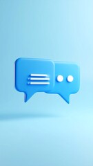 Fototapeta premium Two light blue speech bubbles, 3D rendered